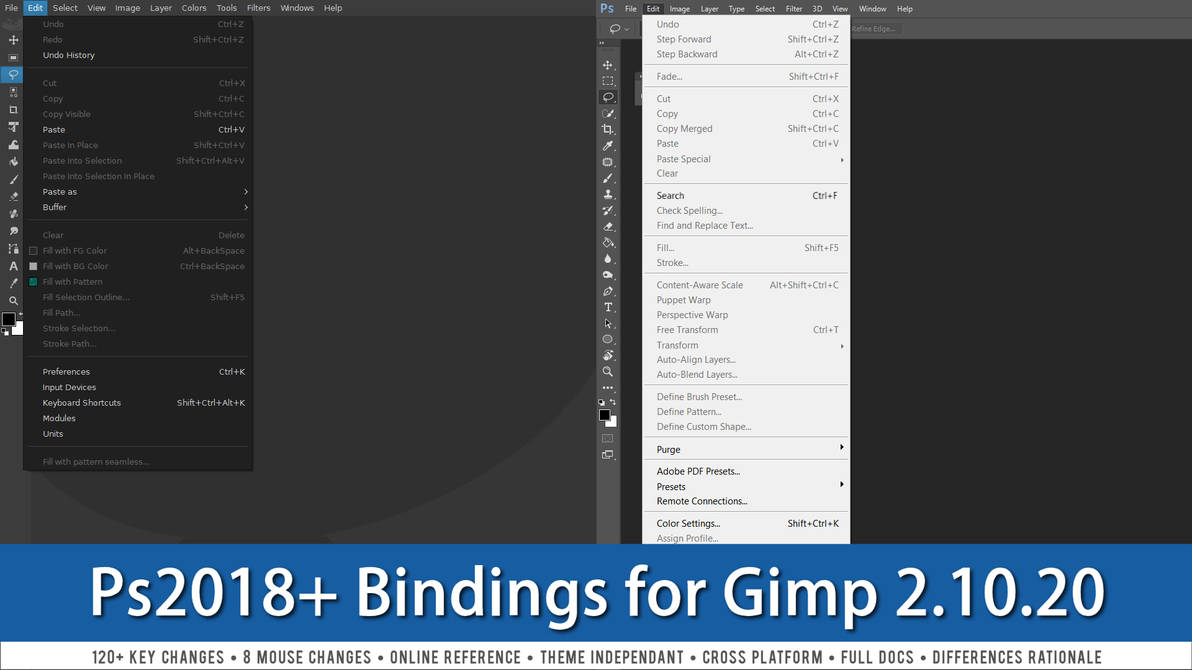 photoshop 2018 bindings for gimp 2 10