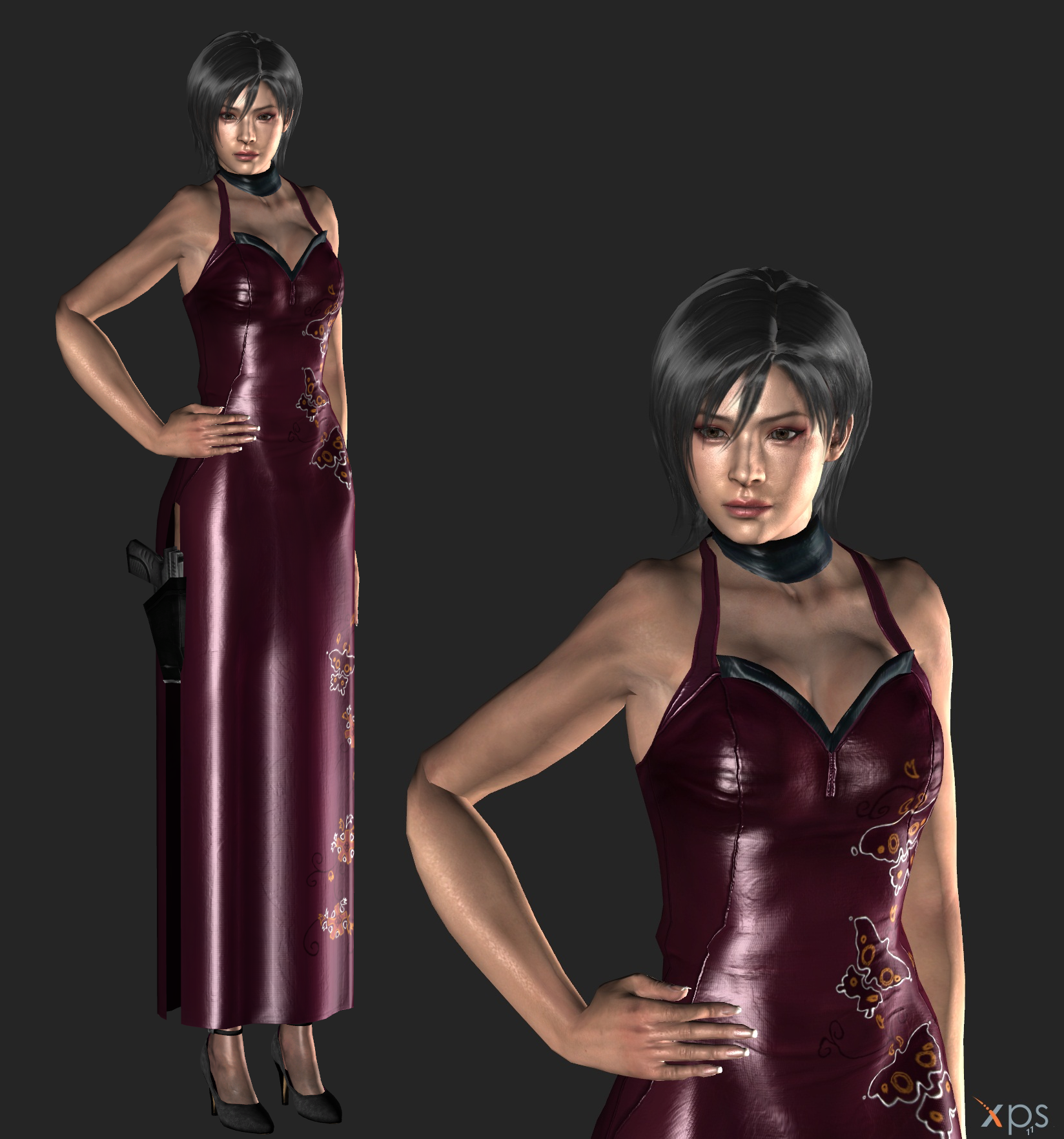 Ada Wong in the chinese dress RE4 original and remake (art by @adaleonwong)  : r/residentevil