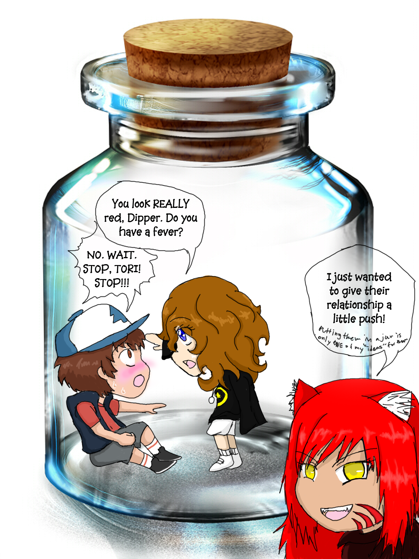 Bottle Meme (Request) Dipper and Tori (GF and OC)