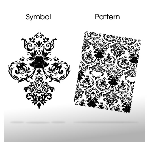 Baroque floral vector pattern