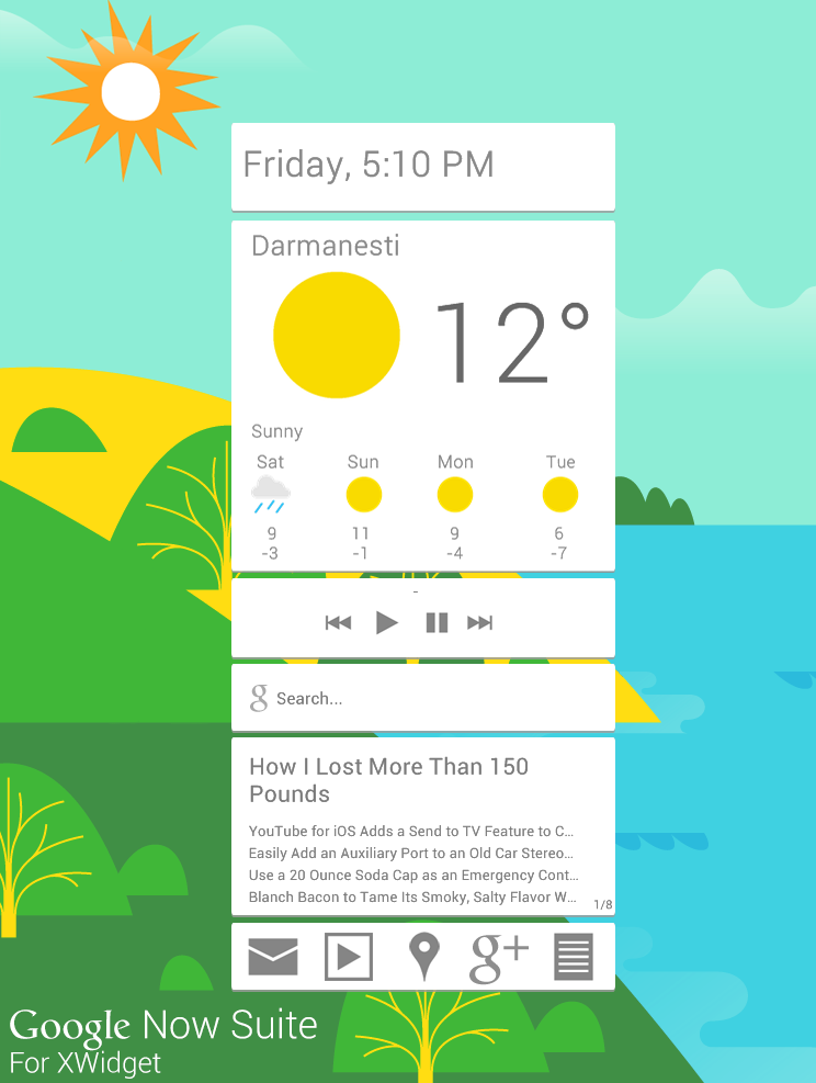 Google Now Suite for XWidget