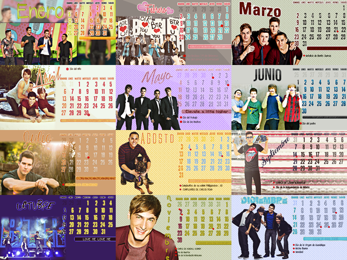 Calendario de Big Time Rush 2014 by BereJukebox on DeviantArt