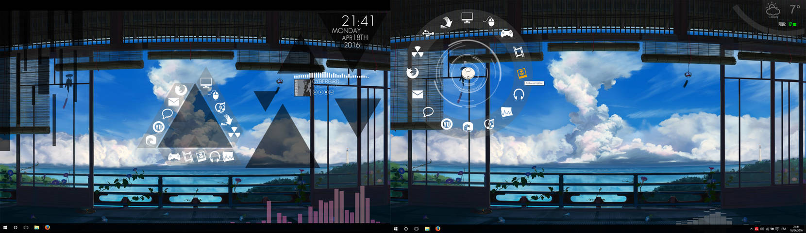 Rainmeter dualscreen desktop skins from Deviantart