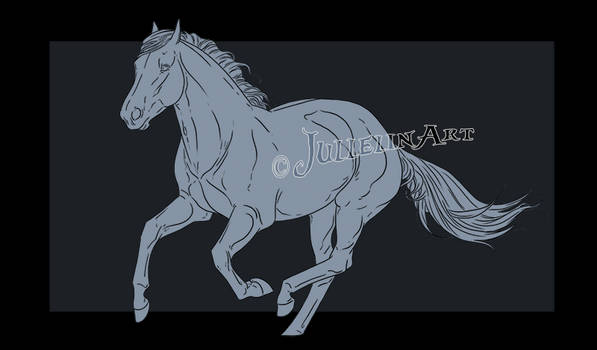 Lineart - Galloping Horse