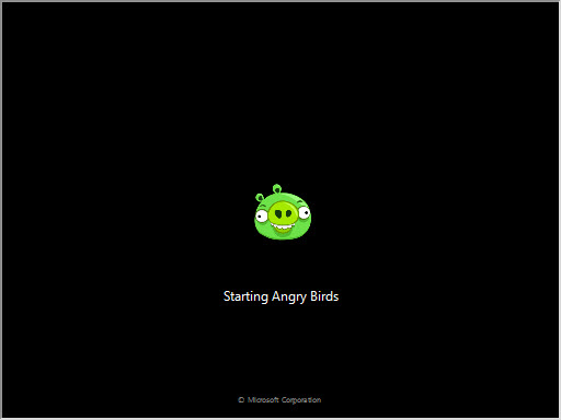 Windows 7 Angry Birds Green Pig Animated Bootskin