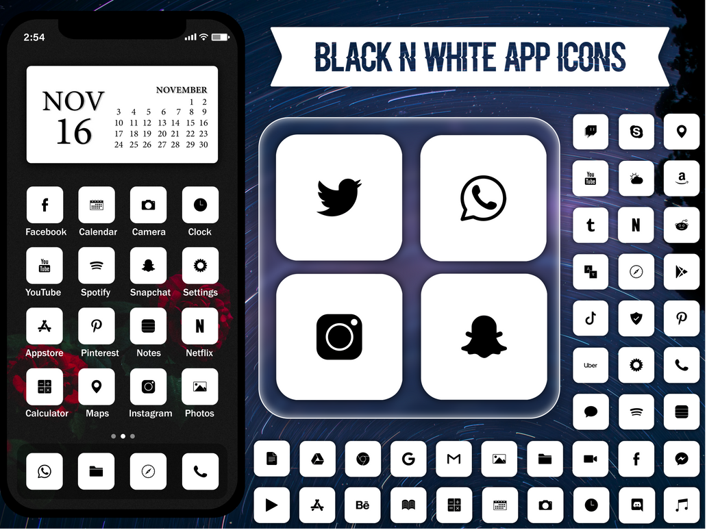 Black N White Icons 2.0 by ElioChalamet on DeviantArt