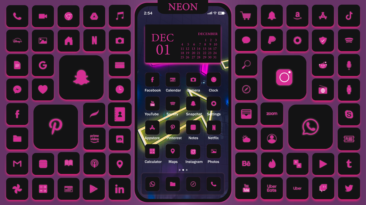 Pink Neon App Icons by ElioChalamet on DeviantArt