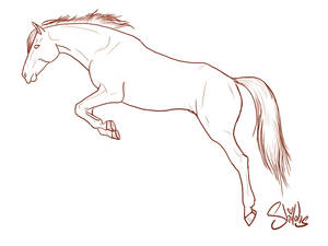 Free Horse Jump Lineart