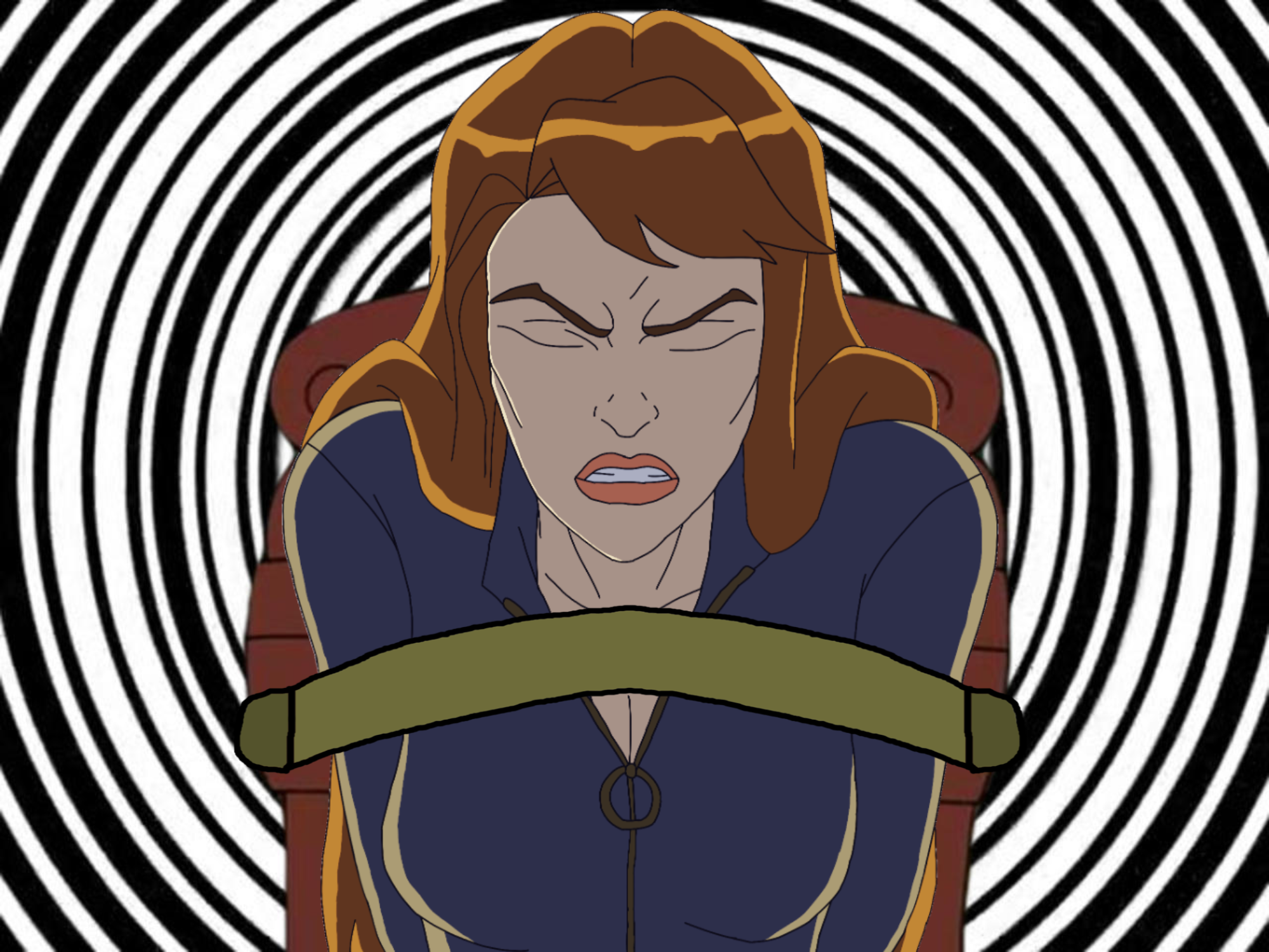 Black Widow strapped to a chair by AlphaGodzilla1985 on DeviantArt