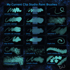 My Current Clip Studio Paint Brushes