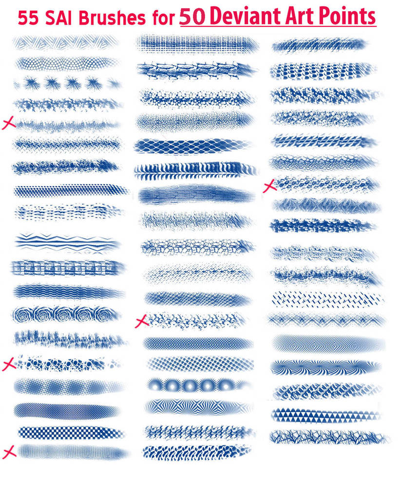 Sai Rounded Tip 55 SAI Brushes for 50 points and POST LINK by Cloxboy-DerKlox on DeviantArt