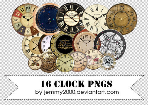 [Resources] 16 Clock PNGs - Pack 1