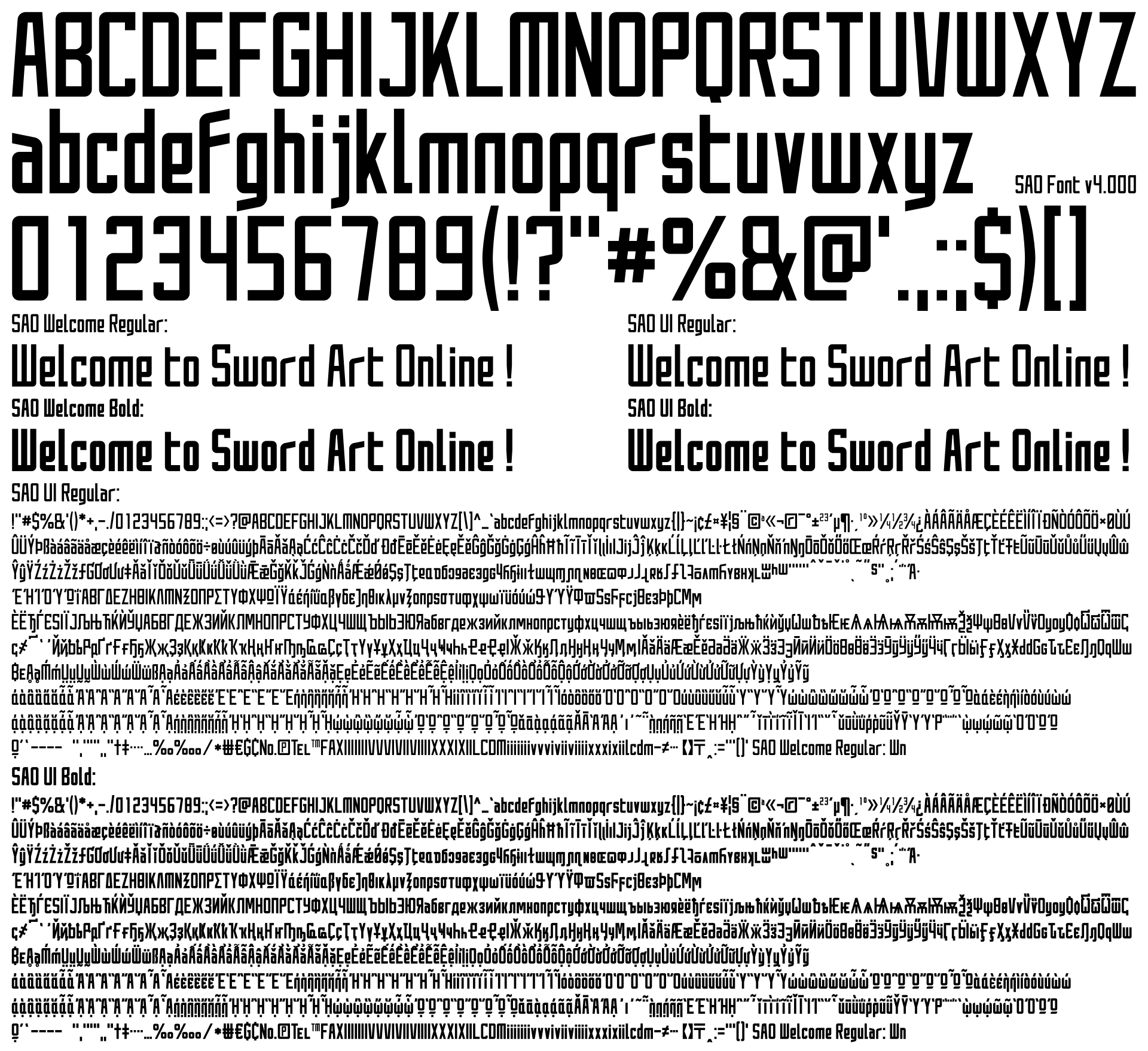 Sword Art Online Font Download