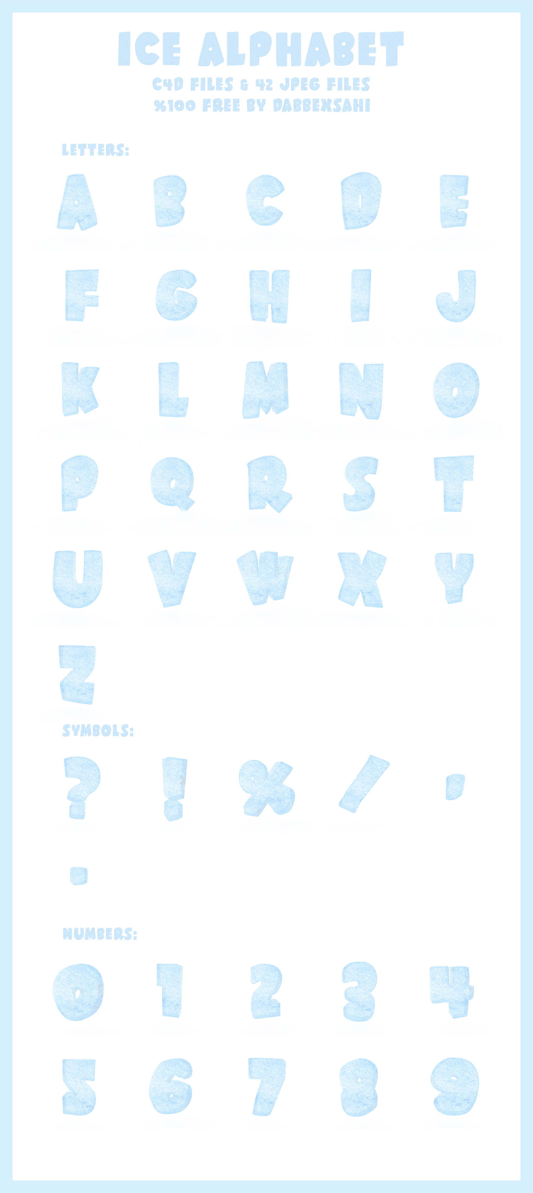 3d Ice Alphabet byDabbexsahi by dabbex30 on DeviantArt