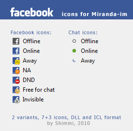 Facebook icons for Miranda-im
