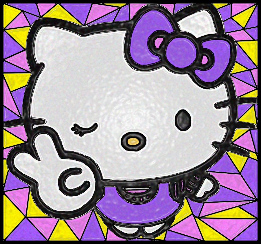 hello-kitty-peace Stained Glass by kyndalyn147DD on DeviantArt