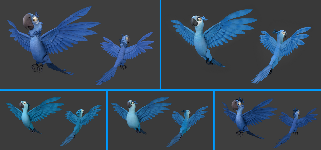 Spix's Macaw Family v1 - Rio: The Video Game by ColbyDash on DeviantArt