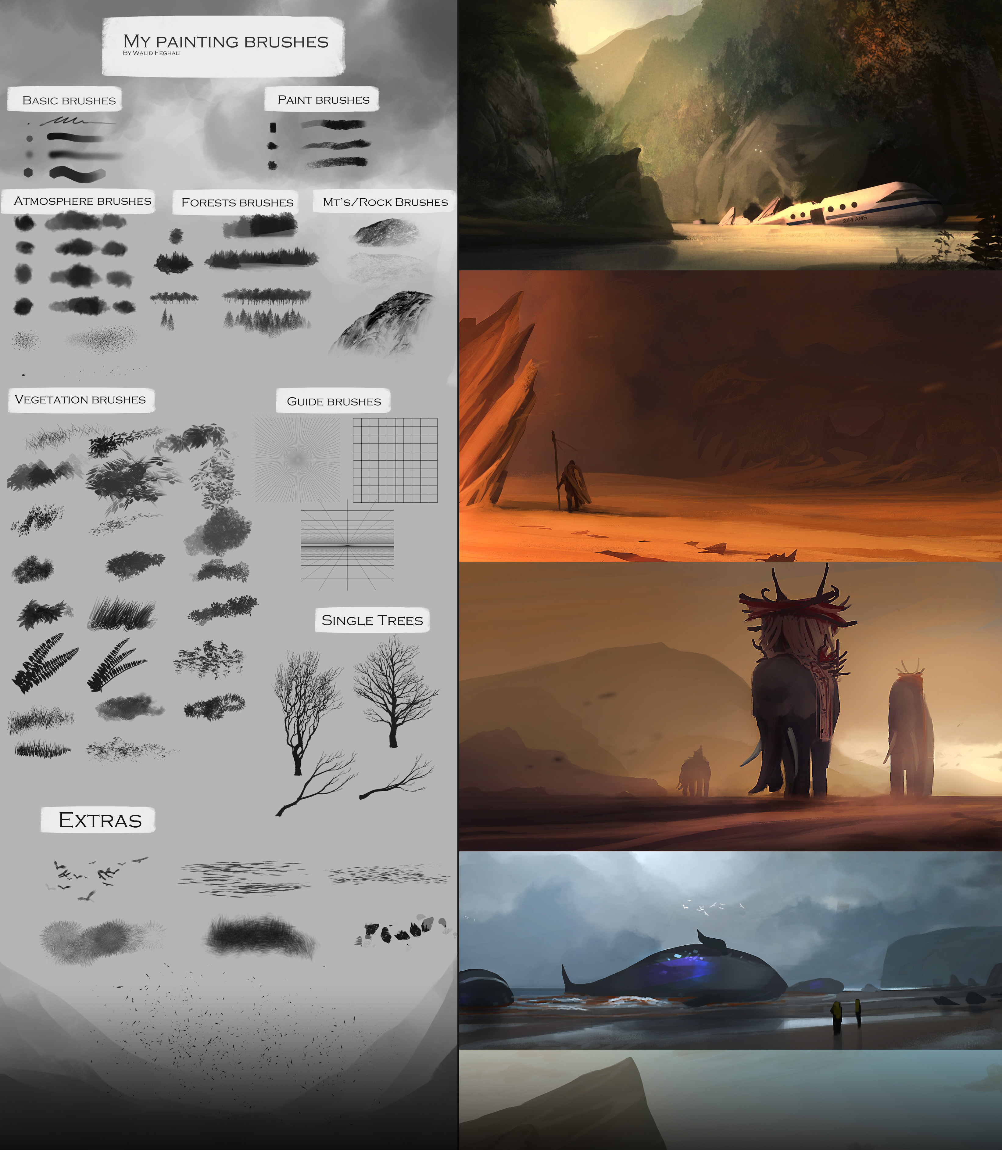 My painting brushes  Concept art speedpainting by 