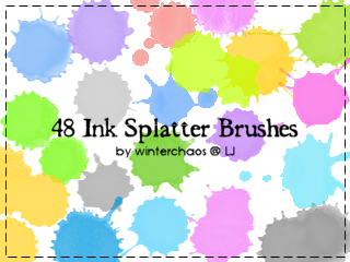 Ink splatter brushes