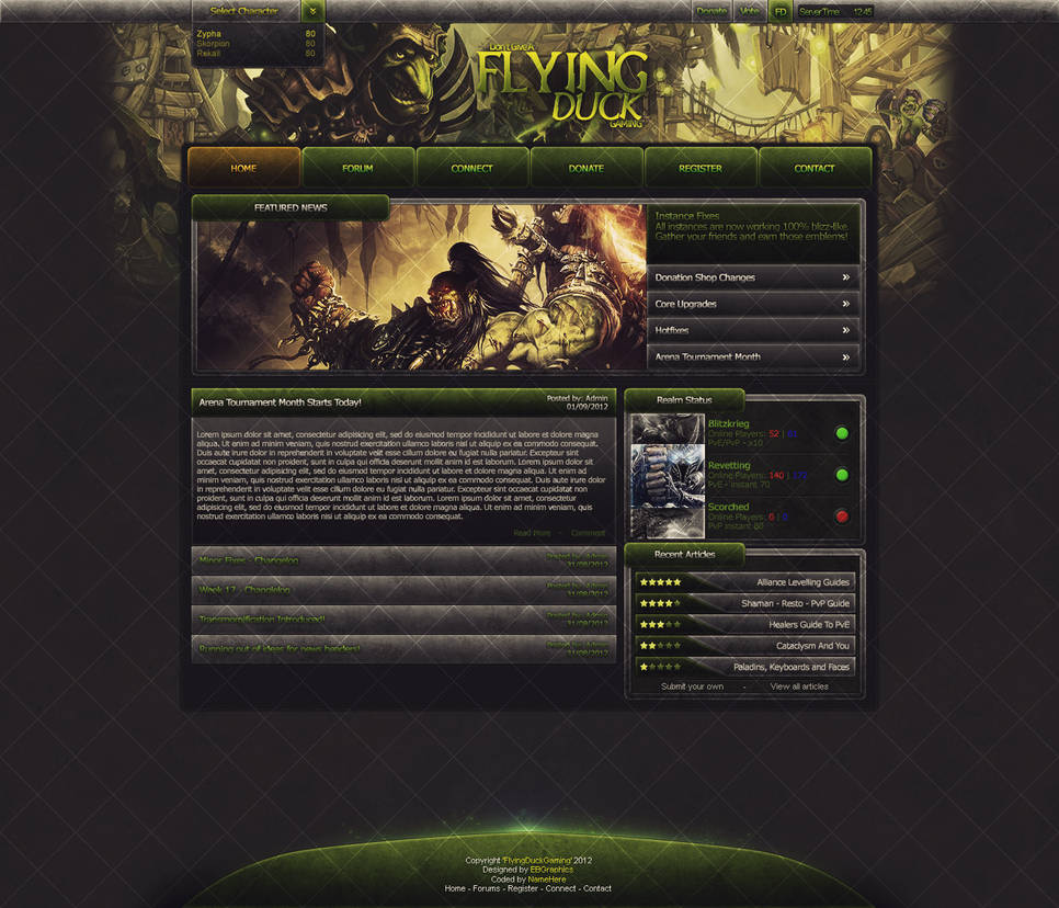 WoW Website Design by EBGraphics on DeviantArt