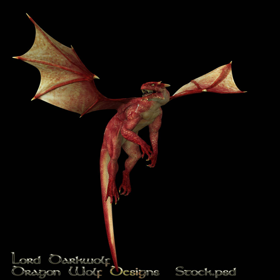 Red Dragon stock three by lorddarkwolf