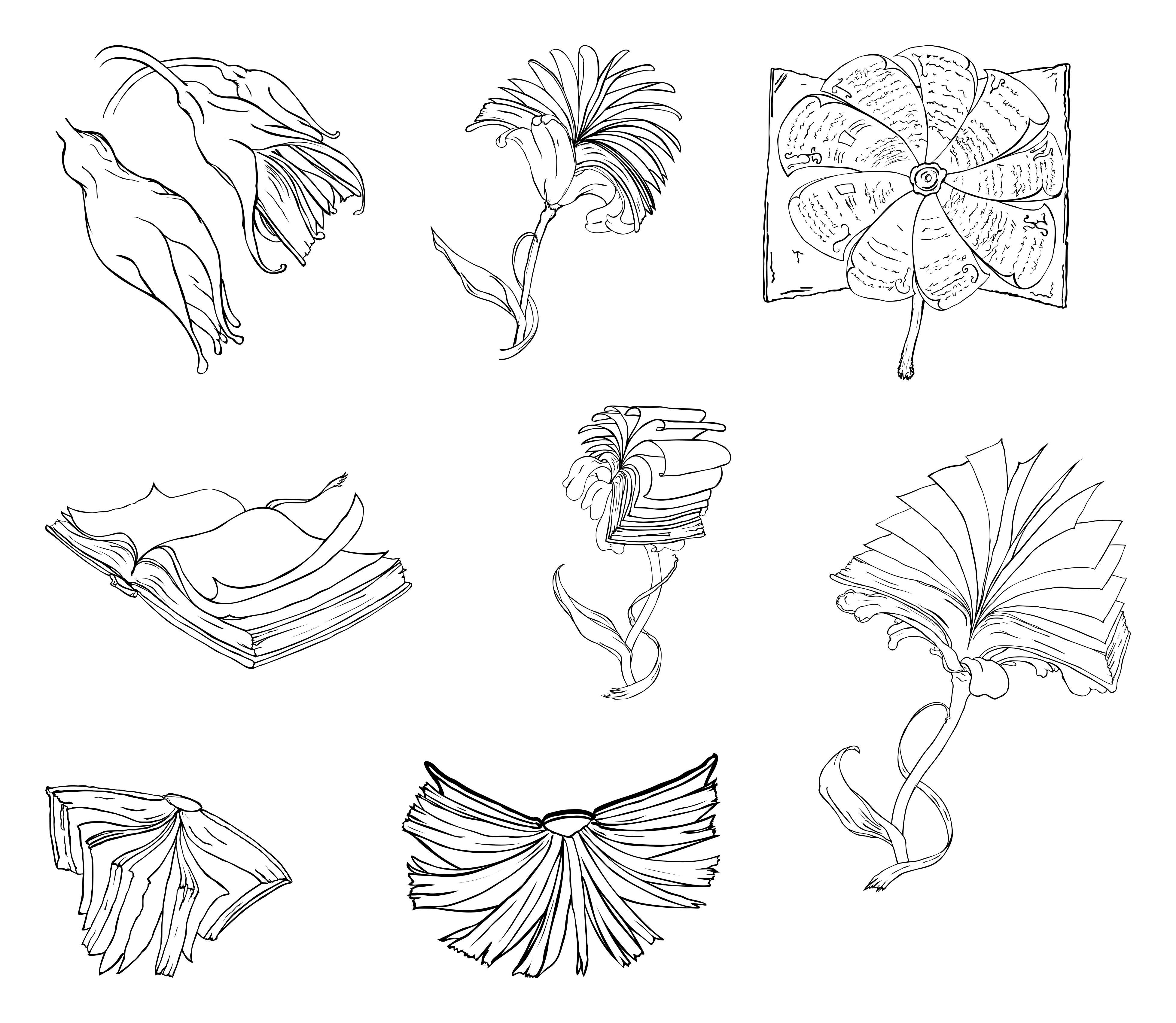 Books and Flowers vector by RetSamys