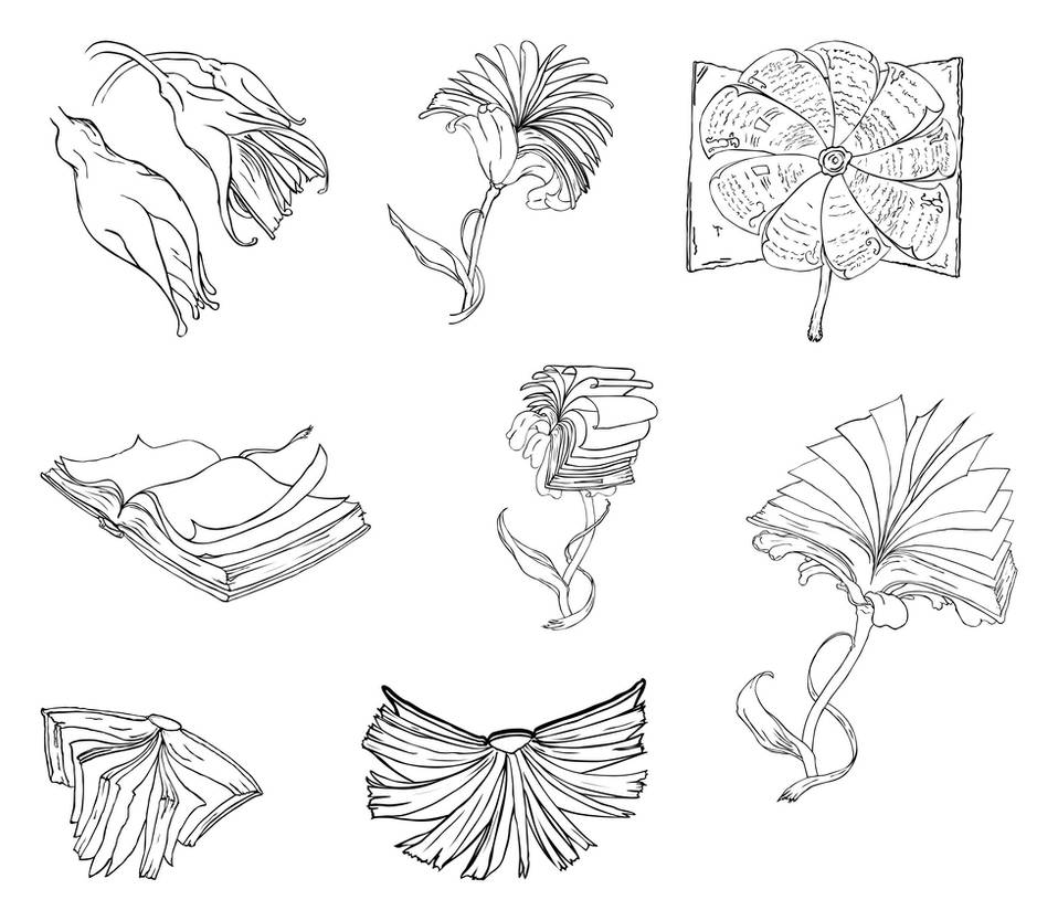 Books and Flowers vector by RetSamys