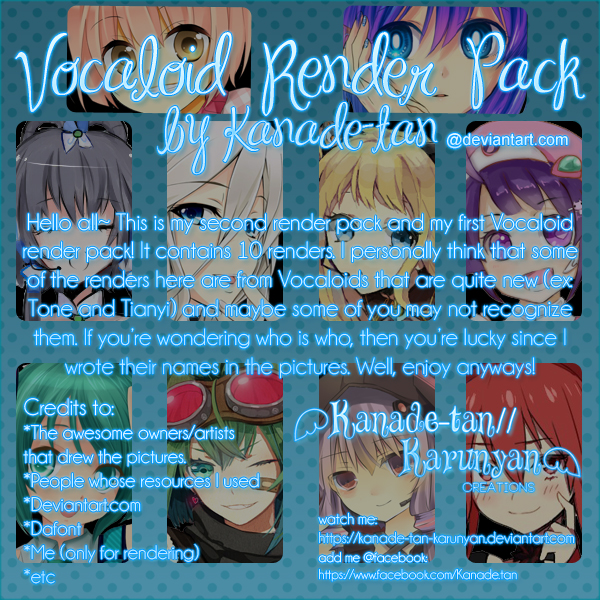 Vocaloid Render Pack by Kanade-tan