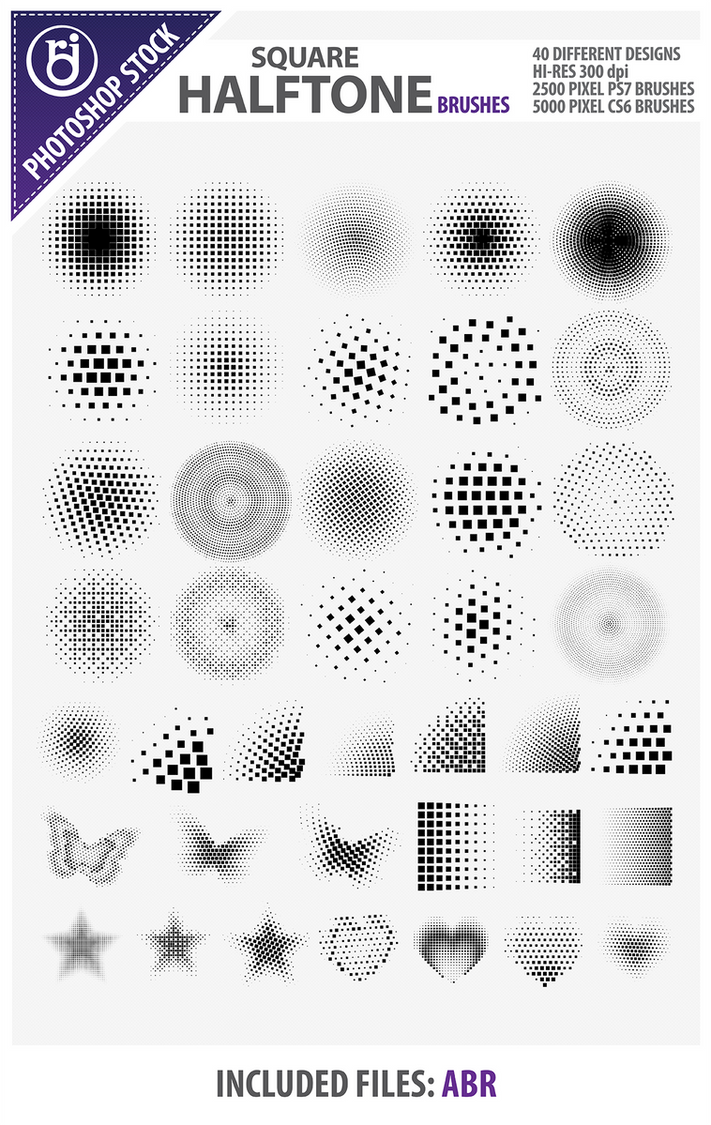 square halftone brushes by rjdezigns on