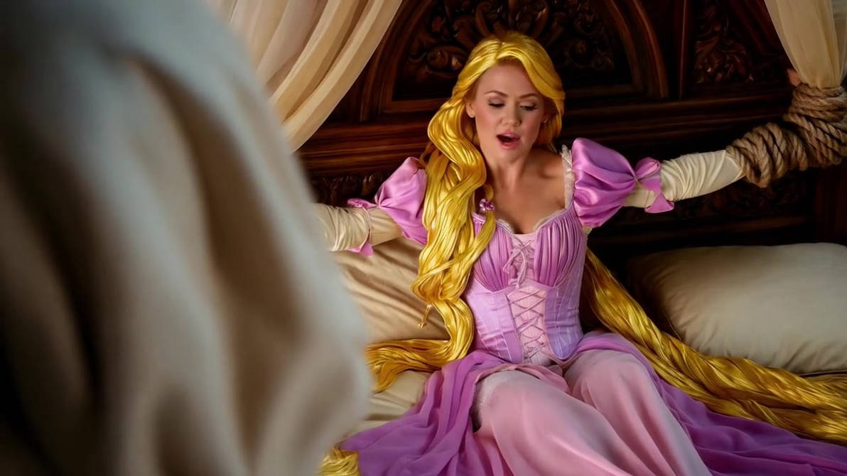 Rapunzel tied to bed by jeffra1967 on DeviantArt