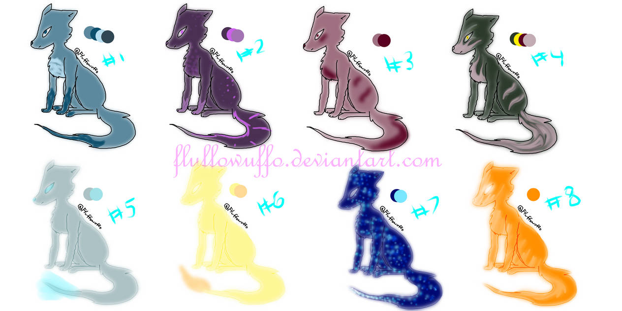 [OPEN (2019 SALE!)] Wolf Adoptables ~ Set 1 by Fluffowuffo on DeviantArt