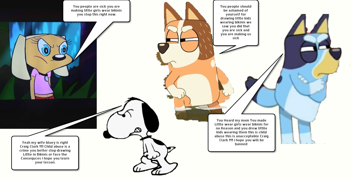 Brandy Chilli Bluey and snoopy are angry. by Pudihan98 on DeviantArt