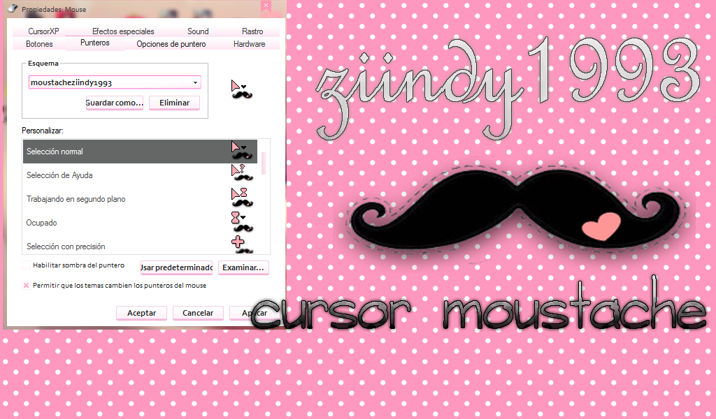 Cursor moustache