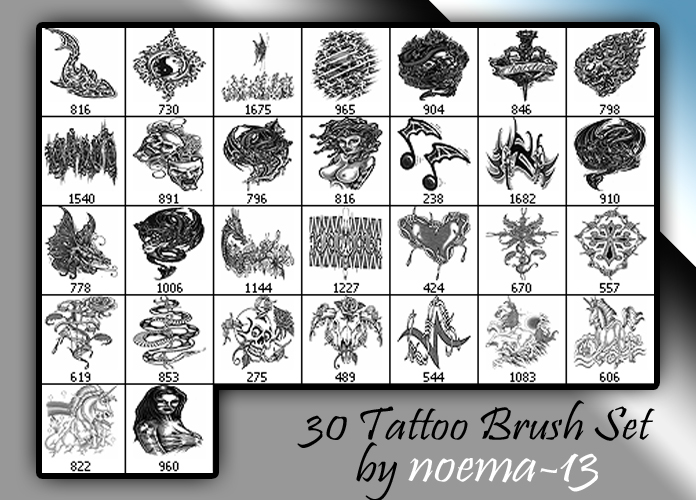 30 Tattoo brush set V