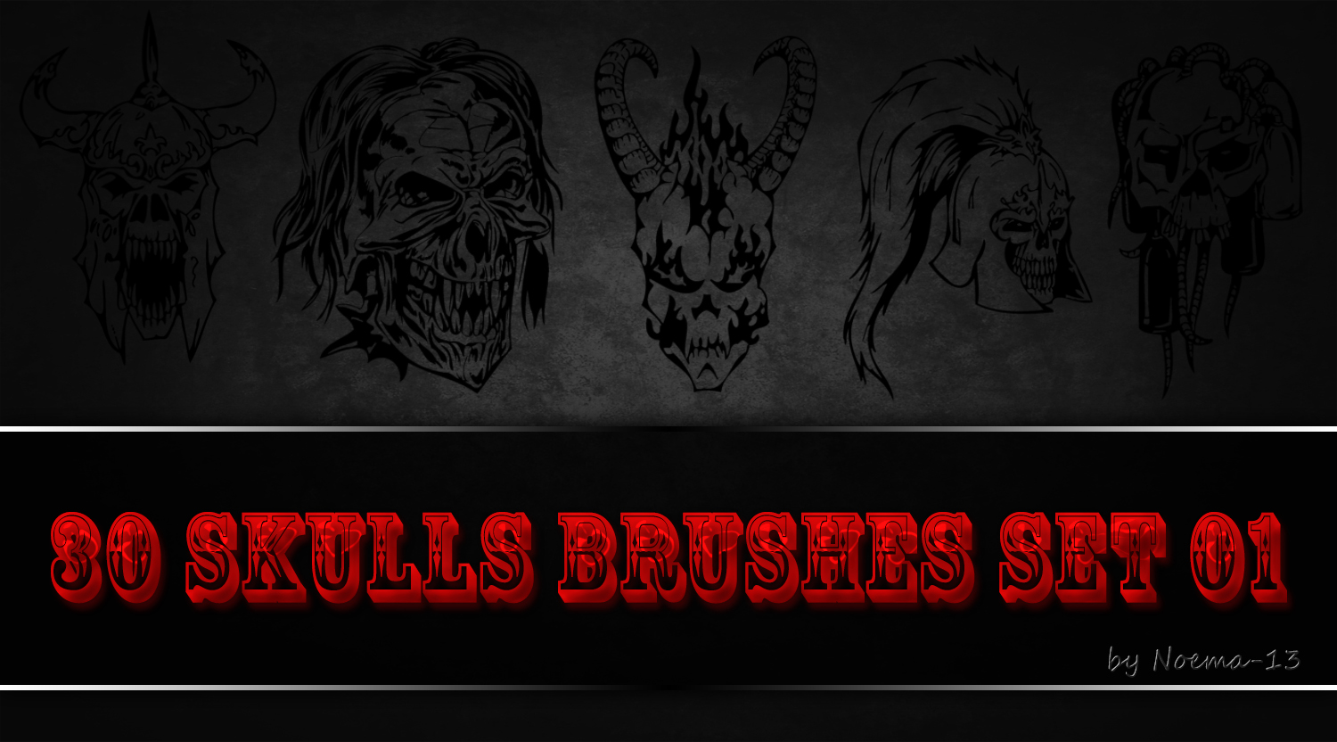 30 Skulls Brushes Set 01