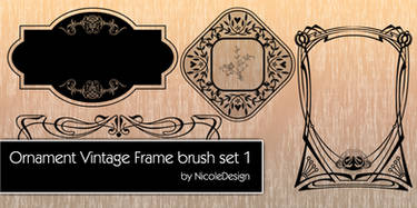 Ornament vintage frame brush set 1