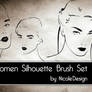 4 Women Silhouette Brush Set