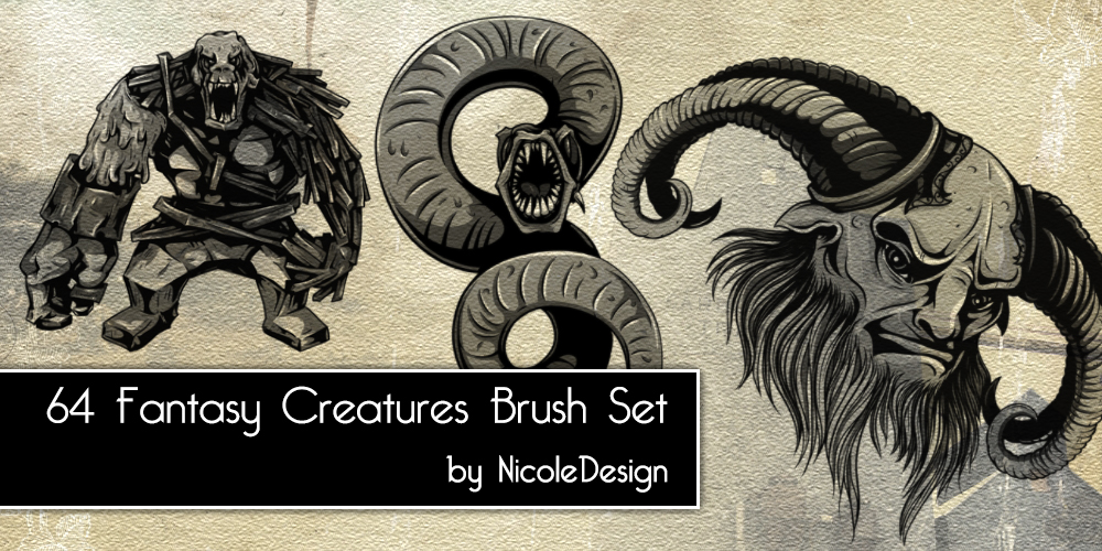 64 Fantasy Creatures Brush Set