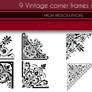 9 Vintage corner frames set 01