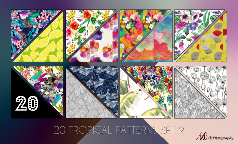 20 Tropical Patterns Set 2