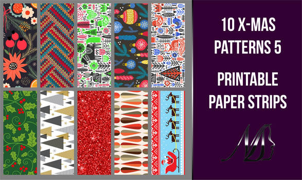 10 X-mas pattern paper tubes 2x40cm 05
