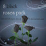 8 Black Roses Pack