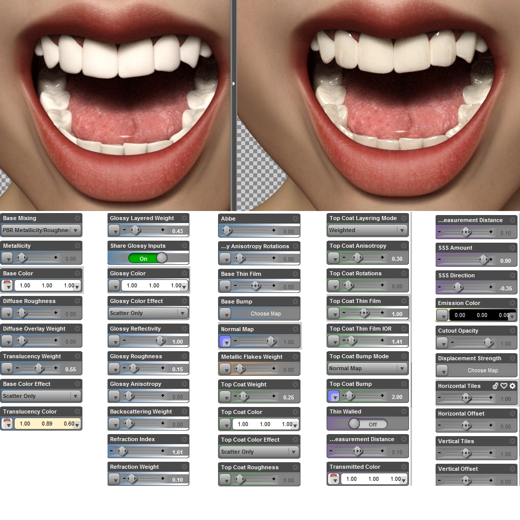 Iray Teeth shader