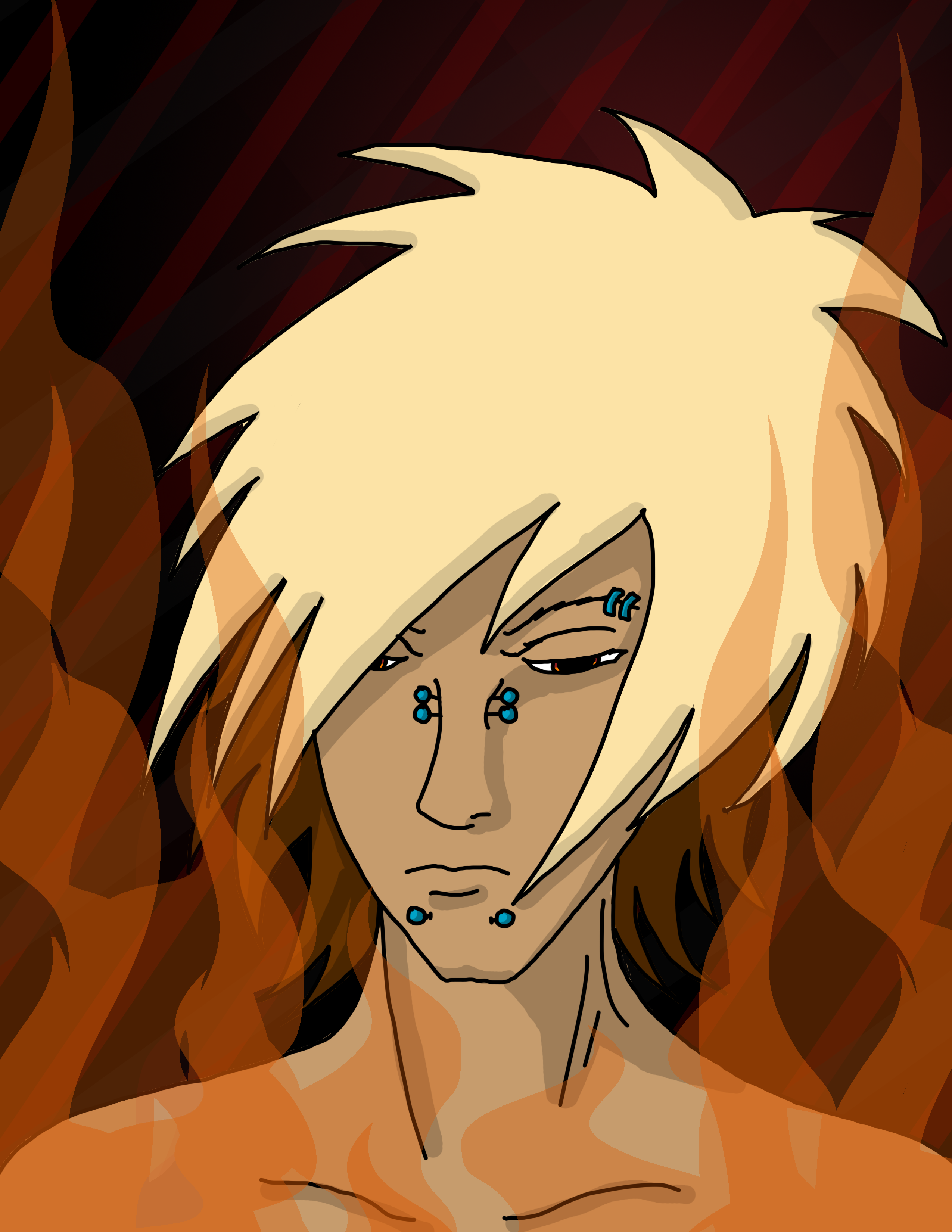 Burning Cole by ArtWolfTK on DeviantArt