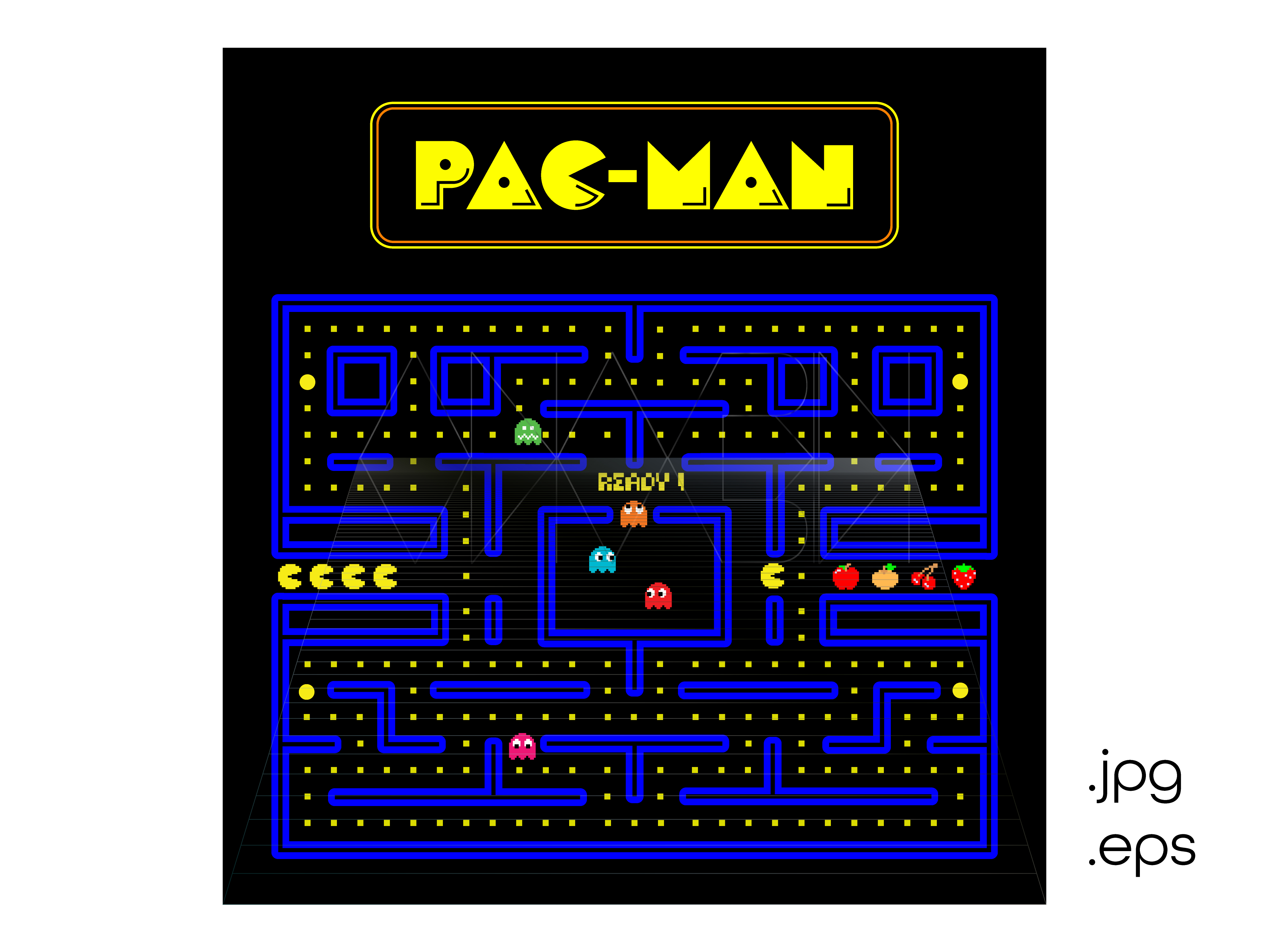 Pac man Screen Vector Retro Game By Anavrin stock On DeviantArt