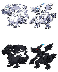 Shiny Black Reshiram/White Zekrom recolor mod [Pokemon Sword