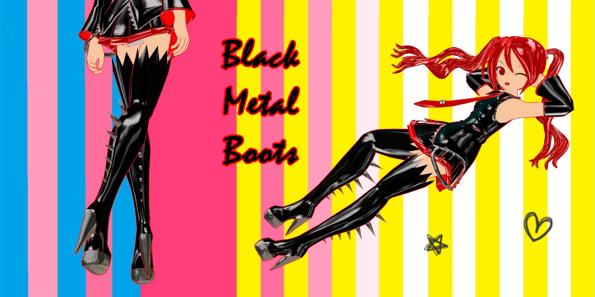 black metal boots