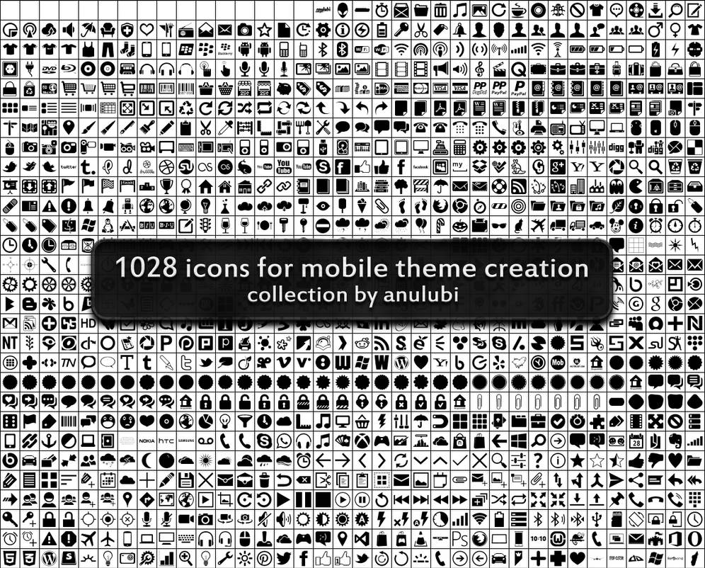 1028 icons (custom shapes for photoshop)