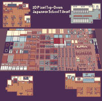 2D [JAPAN SCHOOL] PIXEL TOP-DOWN TILESET 16x16