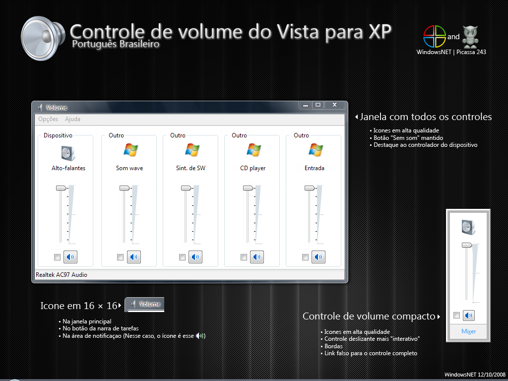 Vista Volume Mod Portuguese